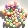 50 8mm Acrylic Striped Round Pastel Mix